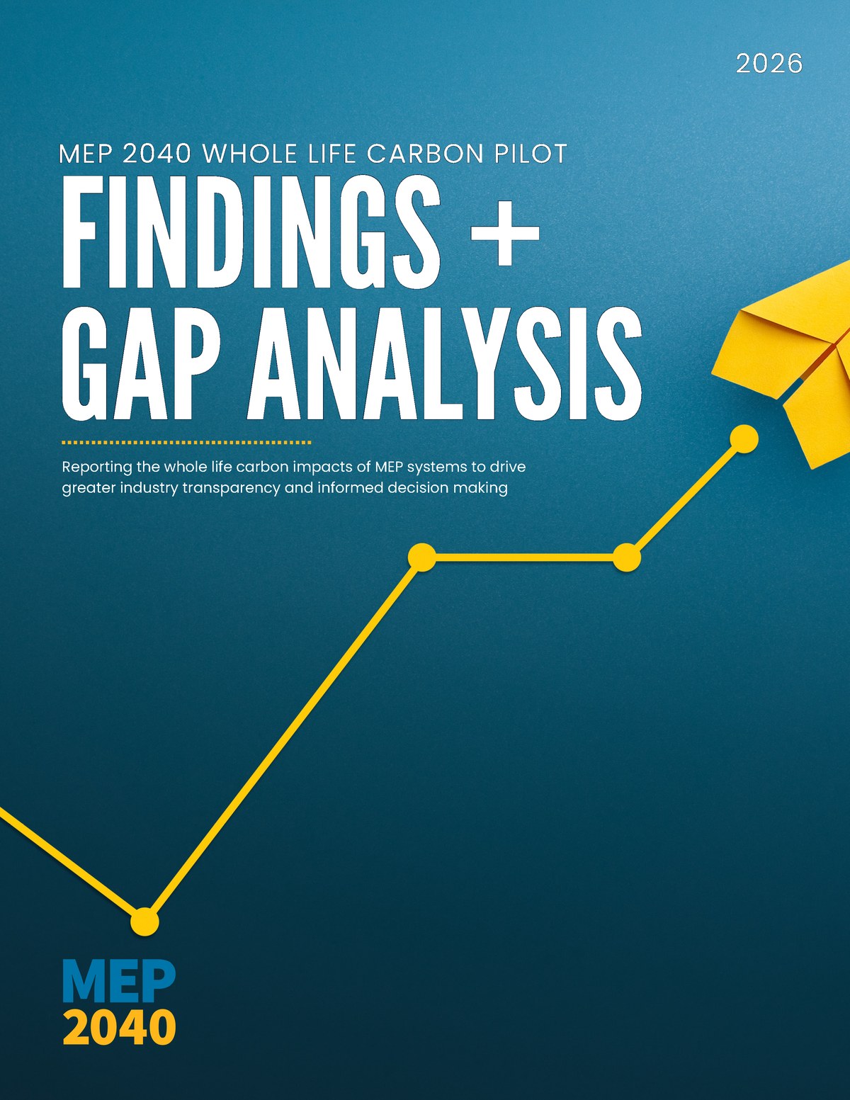 Cover of the MEP 2040 Whole Life Carbon Pilot Findings + Gap Analysis report (2026)